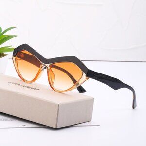 Orange Zig Zag Cat Eye Sunglasses